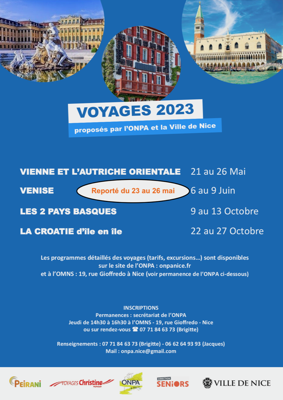 Affiche voyages 2023