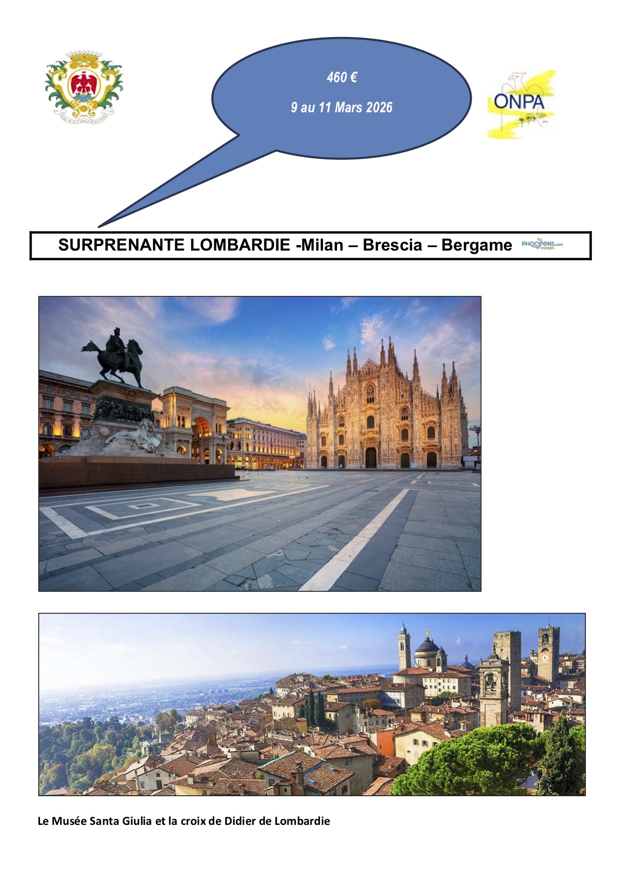 Descriptif voyage en Lombardie - page 1