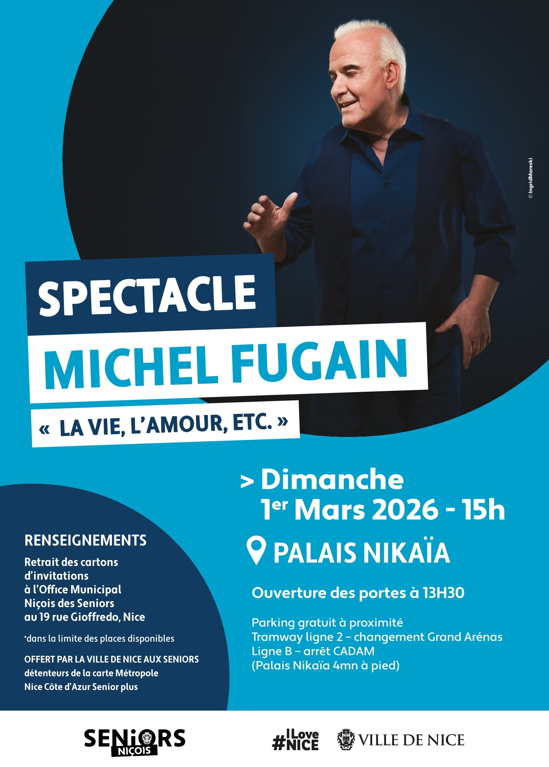 Affiche du spéctacle de Michel Fugain